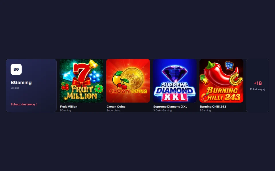 Brionis Casino gry – podgląd katalogu